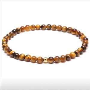 Tigers Eye Beaded Bracelet with GP Bead